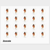 Giraffe met vlindervleugels ronde sticker (Vel)