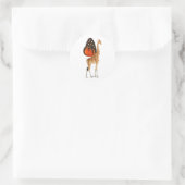 Giraffe met vlindervleugels ronde sticker (Tas)