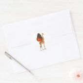 Giraffe met vlindervleugels ronde sticker (Envelop)