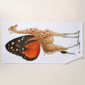 Giraffe met vlindervleugels strandlaken (Voorkant)