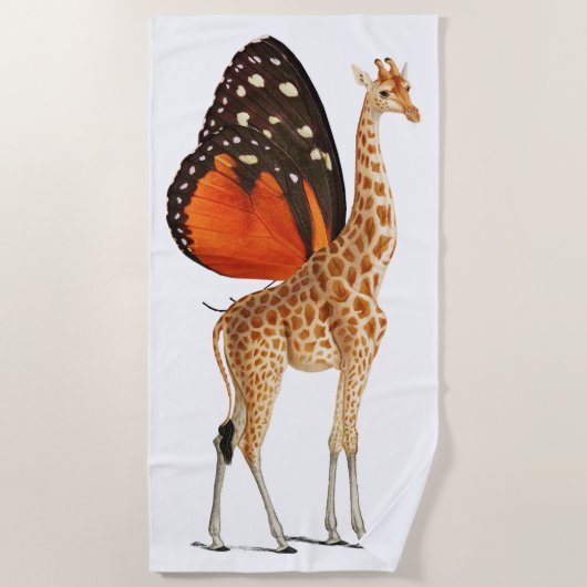 Giraffe met vlindervleugels strandlaken (Voorkant)