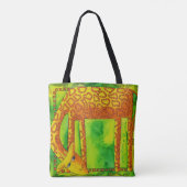 Giraffe met waterverfpatroon tote bag (Achterkant)