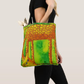 Giraffe met waterverfpatroon tote bag (Dichtbij)