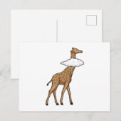 Giraffe met wolk briefkaart (Voorkant / Achterkant)