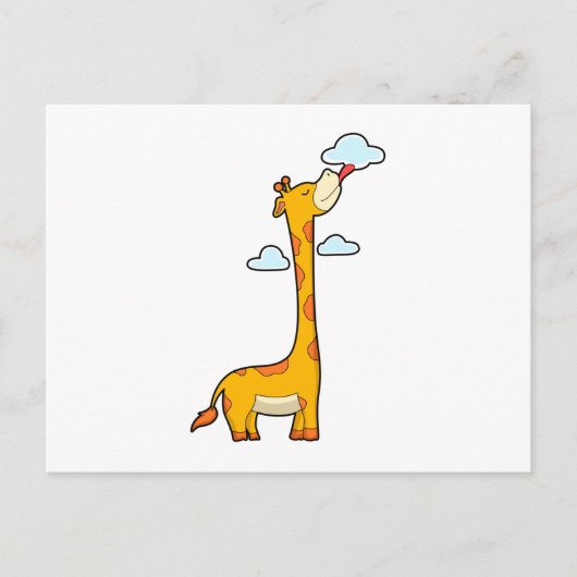 Giraffe met wolken briefkaart (Voorkant)