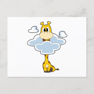 Giraffe met wolken briefkaart