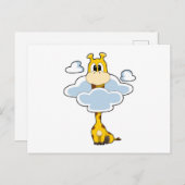 Giraffe met wolken briefkaart (Voorkant / Achterkant)
