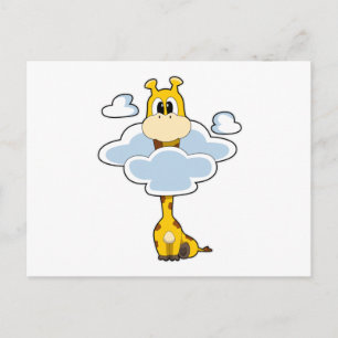 Giraffe met wolken briefkaart
