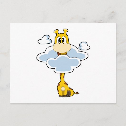 Giraffe met wolken briefkaart (Voorkant)