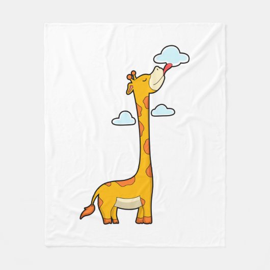 Giraffe met wolken fleece deken (Voorkant)