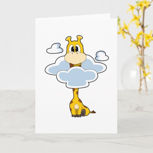 Giraffe met wolken kaart (Gele Bloem)
