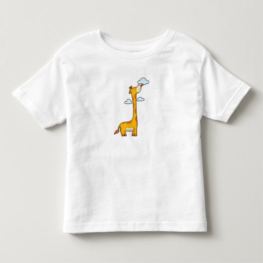 Giraffe met wolken kinder shirts (Voorkant)