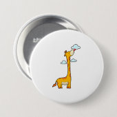 Giraffe met wolken ronde button 7,6 cm (Voorkant /achterkant)