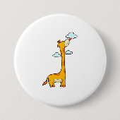 Giraffe met wolken ronde button 7,6 cm (Voorkant)
