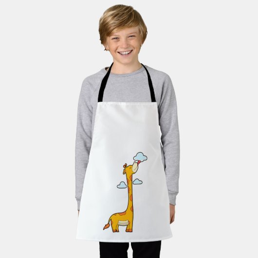 Giraffe met wolken schort (Gedragen)