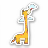 Giraffe met wolken sticker (Voorkant)