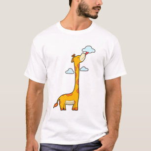 Giraffe met wolken t-shirt