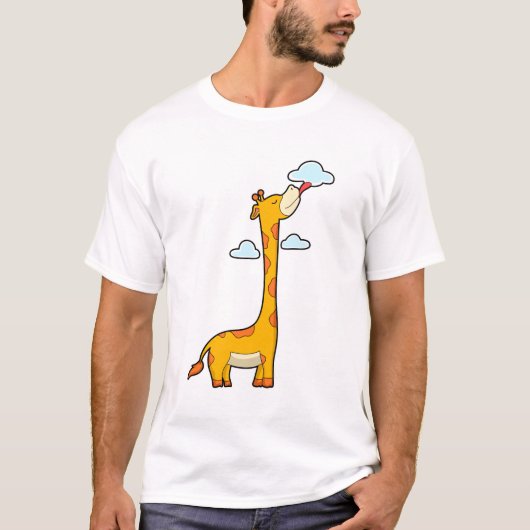 Giraffe met wolken t-shirt (Voorkant)