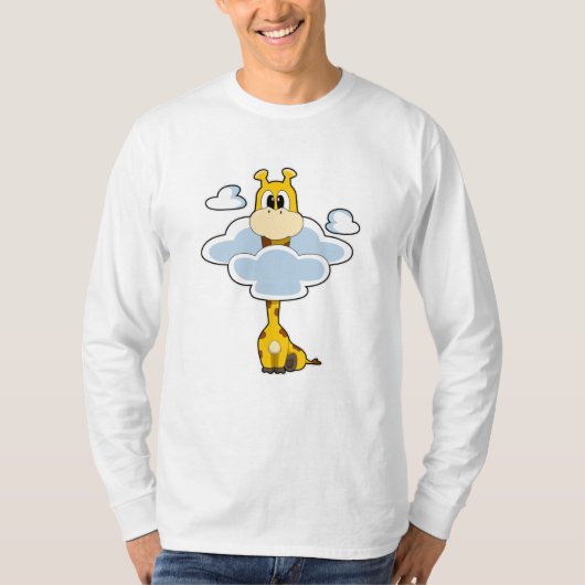 Giraffe met wolken t-shirt (Voorkant)
