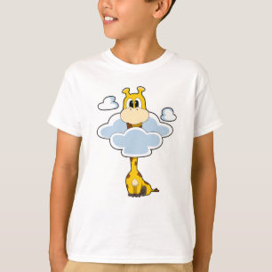 Giraffe met wolken t-shirt