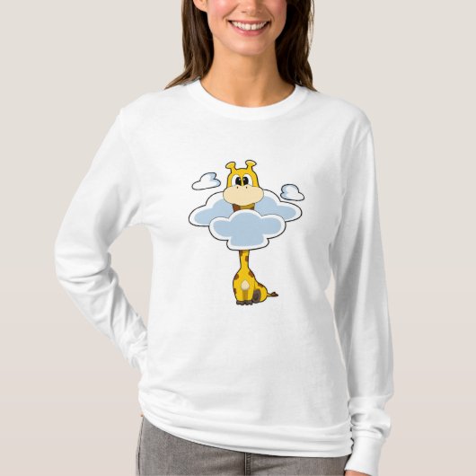 Giraffe met wolken t-shirt (Voorkant)