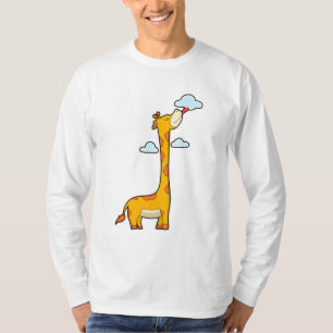 Giraffe met wolken t-shirt