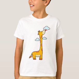 Giraffe met wolken t-shirt