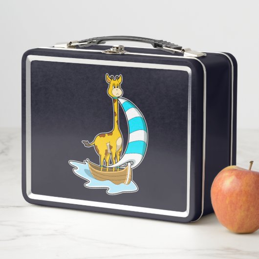 Giraffe met zeilboot (In situ)