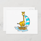 Giraffe met zeilboot briefkaart (Voorkant / Achterkant)