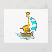 Giraffe met zeilboot briefkaart (Voorkant)