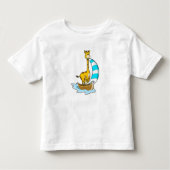 Giraffe met zeilboot kinder shirts (Voorkant)
