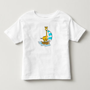 Giraffe met zeilboot kinder shirts