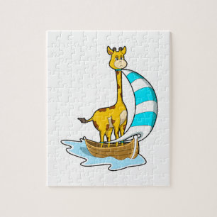 Giraffe met zeilboot legpuzzel