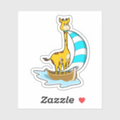 Giraffe met zeilboot sticker (Vel)