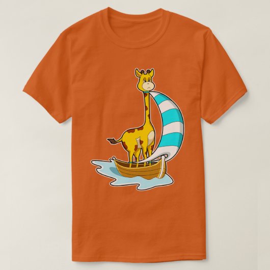 Giraffe met zeilboot t-shirt (Design voorkant)