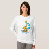 Giraffe met zeilboot t-shirt (Voorkant volledig)