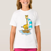 Giraffe met zeilboot t-shirt (Voorkant)