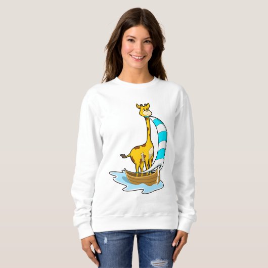 Giraffe met zeilboot trui (Voorkant volledig)