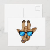 Giraffe met zonnebril briefkaart (Voorkant / Achterkant)