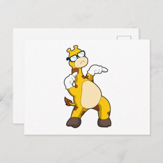 Giraffe met zonnebril briefkaart (Voorkant / Achterkant)