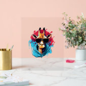 Giraffe met zonnebril felle kleuren acryl bord (Huwelijk)