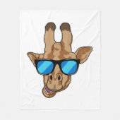 Giraffe met zonnebril fleece deken (Voorkant)