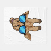 Giraffe met zonnebril fleece deken (Voorkant (Horizontaal))