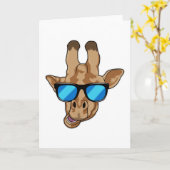 Giraffe met zonnebril kaart (Gele Bloem)