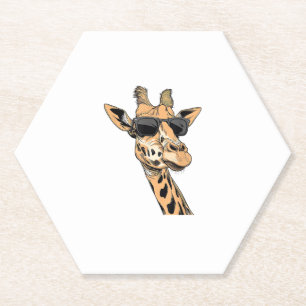 Giraffe met zonnebril kartonnen onderzetters