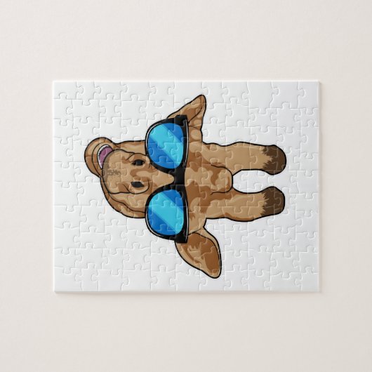 Giraffe met zonnebril legpuzzel (Horizontaal)