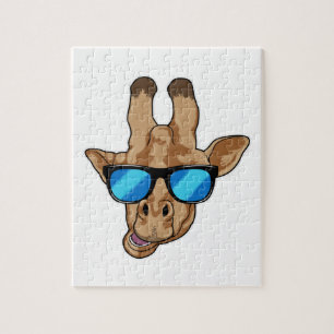 Giraffe met zonnebril legpuzzel