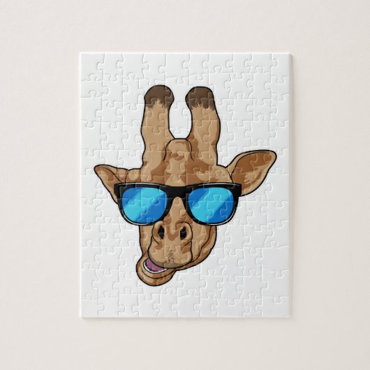 Giraffe met zonnebril legpuzzel (Verticaal)