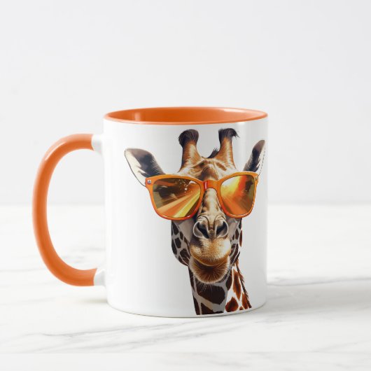 Giraffe met zonnebril mok (Links)