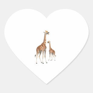 Giraffe met zonnebril Oerwoud Safari Animal Giraf Hart Sticker